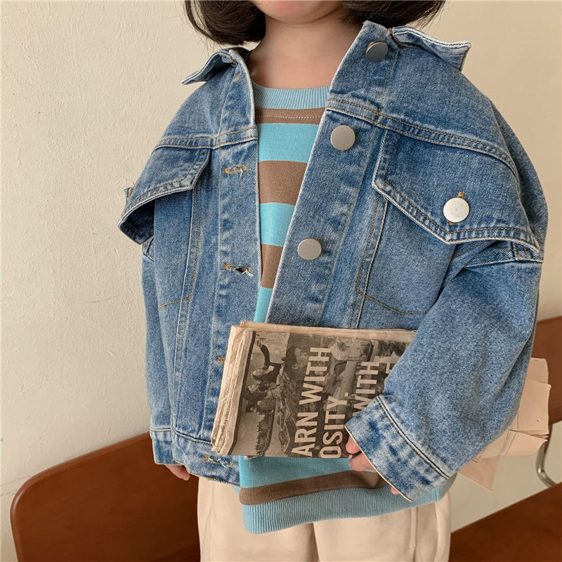 Casual Denim Jackets for Kids 2-6 Years, Long Sleeve