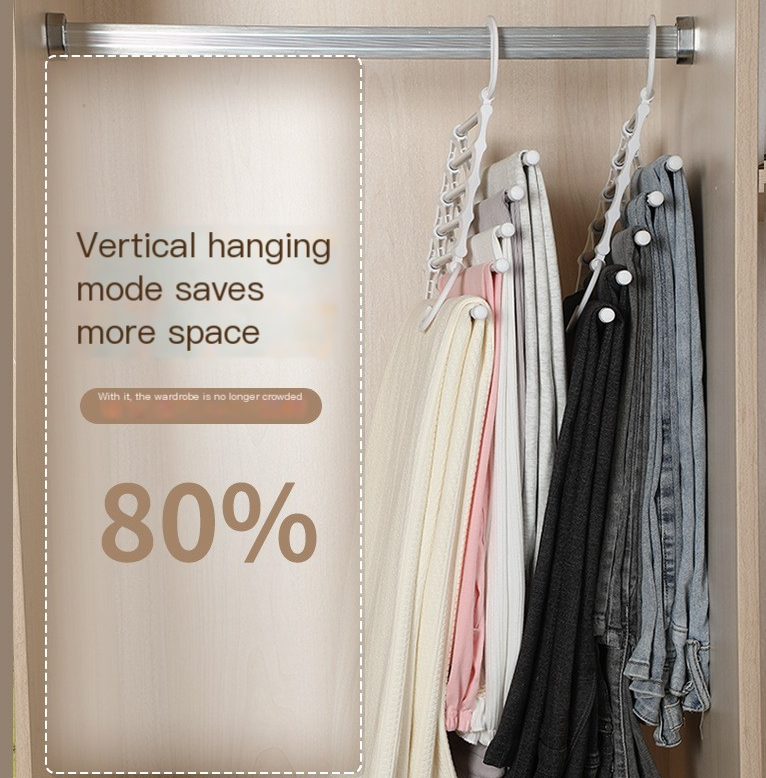 Multifunctional Folding Pants Hanger for Closet Storage