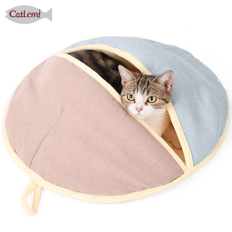 Cat Bed and Sleeping Bag with Dual Use Design
