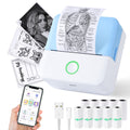 Thermal Mini Printer Portable Inkless Sticker Maker Bluetooth Printer for Phone Wireless Label Printer with Tape Free Cut Small Pocket Printer for Notes&Children DIY Compatible with iOS&Android