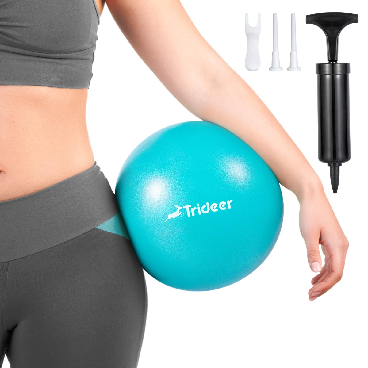 Trideer Pilates Ball 9 Inch with Pump Exercise Balls Physical Therapy Physical Therapy Equipment Small Exercise Ball Between Knees Small Pilates Ball for Yoga Core Office&Home Gym