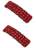 2Pcs Red Rhinestones Korean Style Hair ClipsRectangular Hairpins Shiny Luxury Hairpins Wedding Rhinestone Hair Clips Barrettes Hair Accessories for Women GirlsHair Care