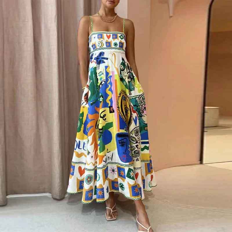 2023 Summer Women's Sleeveless High-Waist Dress