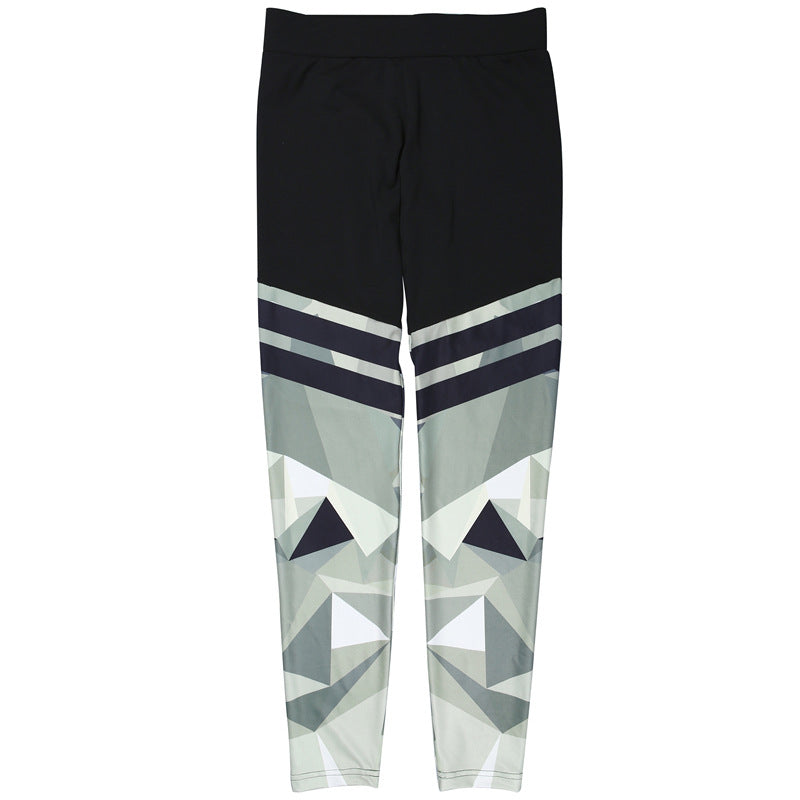 Camouflage Print Patchwork Yoga Pants