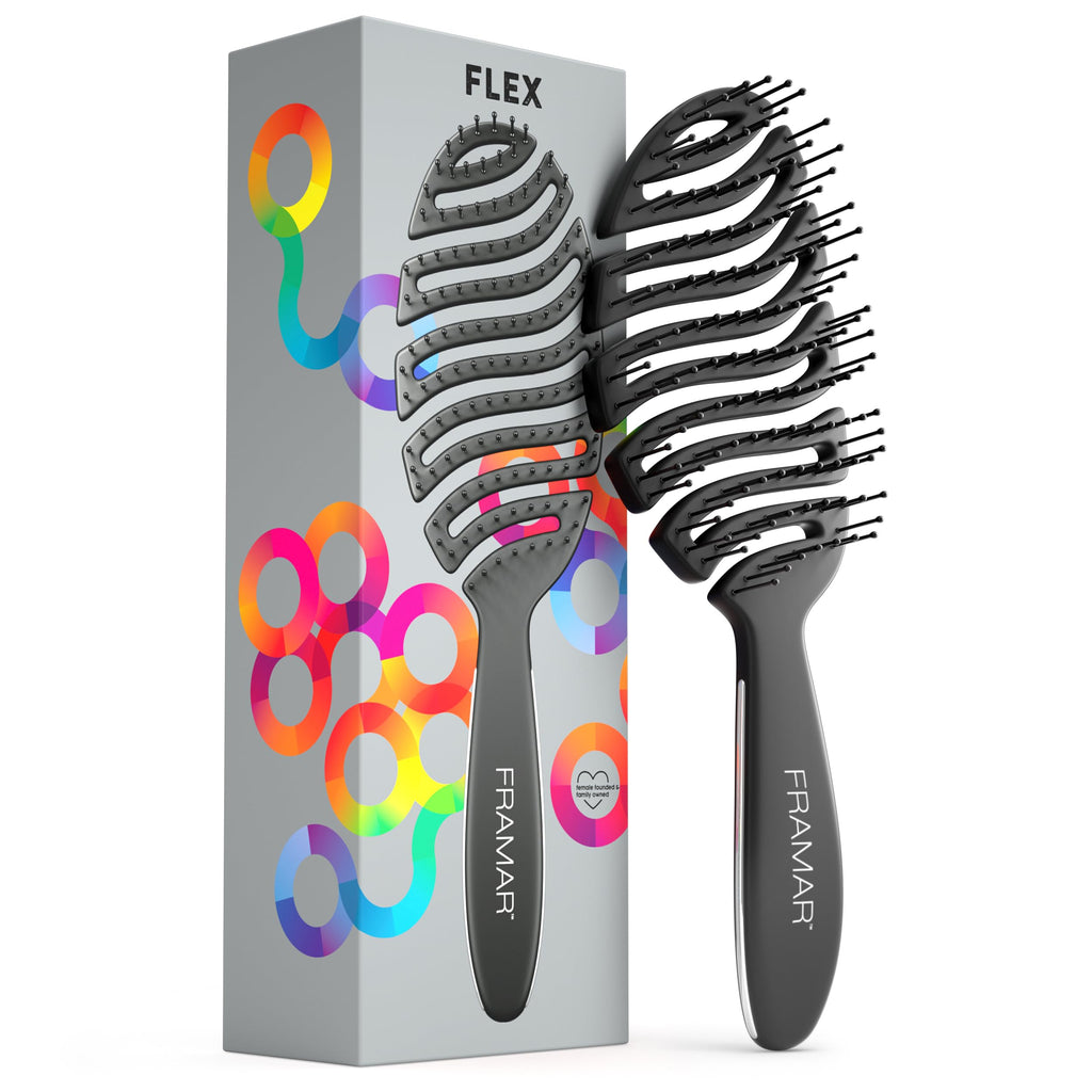 FRAMAR Vent Brush For Curly Hair Hair Flex Detangler Brush Womens Hair Brush Detangling Brush For Curly Hair Hair Brush For Blow Drying Hair Brush For Curly Hair Cepillos Para Cabello