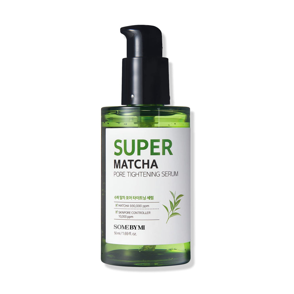 SOME BY MI Super Matcha Pore Tightening Serum - 1.69Oz 50ml - Made from Match Water for Sensitive Skin - Skin Moisturizing and Purifying Effect - Blackheads Sebum and Pore Care - Korean Skin Care