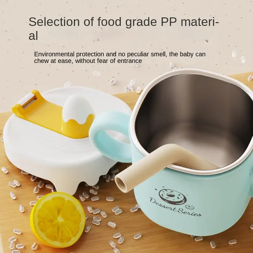 316 Stainless Steel Baby Milk Cup with Graduated Straw