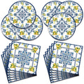 40Pcs Capri Lemon Birthday Party Supplies for 20 Guests Disposable Tableware Fruit Lemon Party Paper Party Plates and Napkins for Baby Shower Birthday Party Decorations