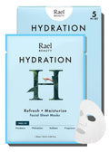 Rael Face Mask Skin Care Hydrating Face Masks - Bamboo Facial Sheet Mask Korean Skincare Dewy Skin Care Hydrating and Moisturizing made with Fruit Extracts All Skin Types (Hydration 5 Sheets)
