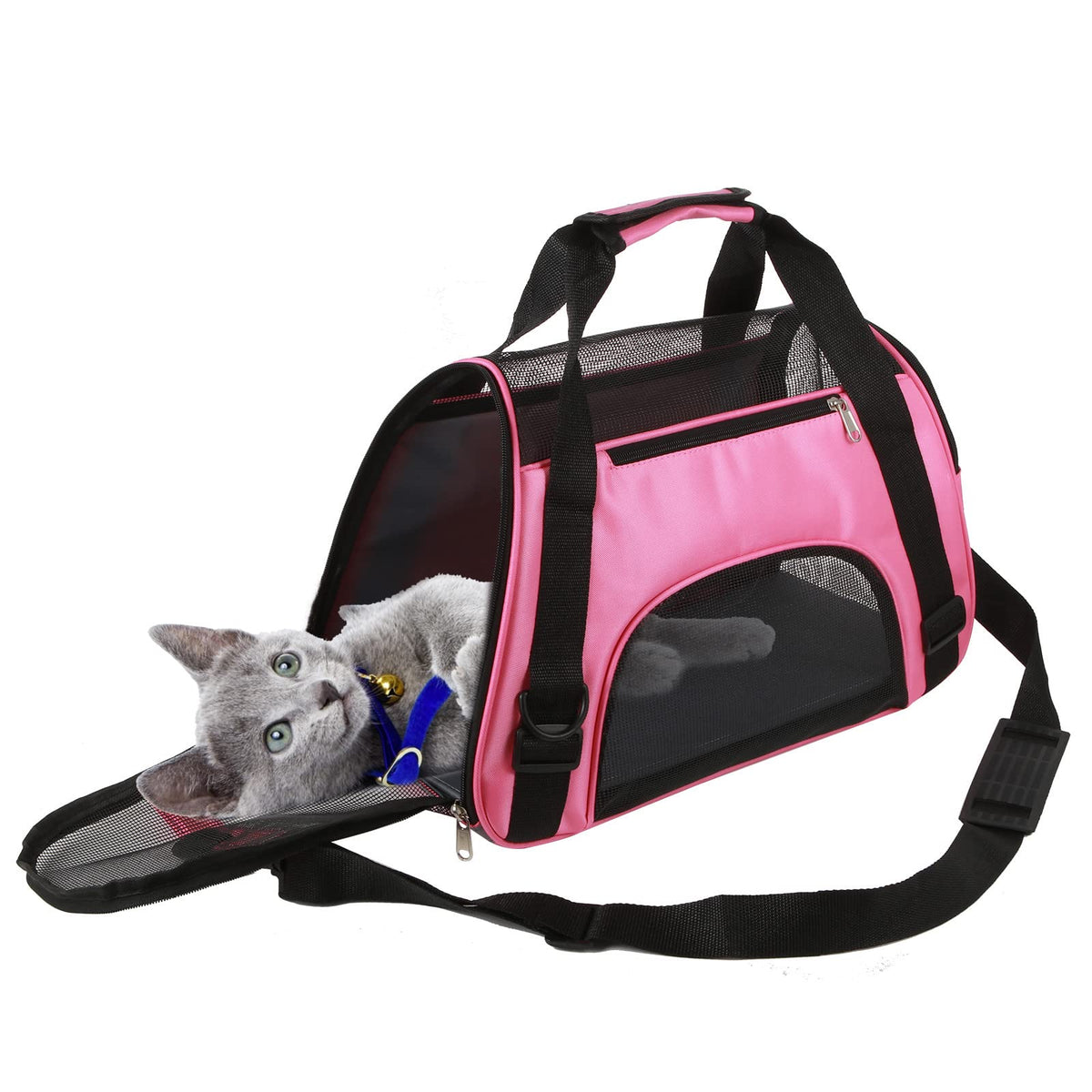 PKKAJLYT Pet Carrier Bag Cat Travel Portable Bag Home Airline Approved Duffle Bags for Little Dogs Cats and Puppies Small Animals (Small Pink)