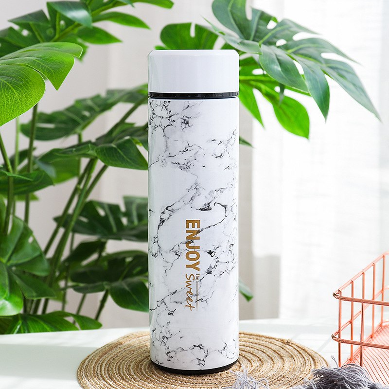 Marble Insulated Water Bottle and Cup
