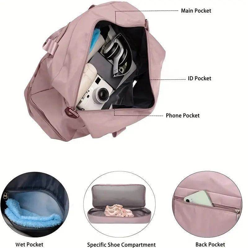 Portable Travel Duffle Bag Set with Cosmetic Bag