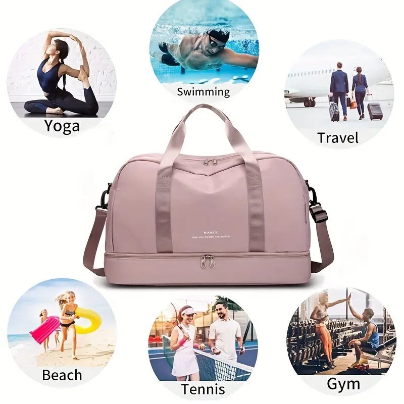 Portable Travel Duffle Bag Set with Cosmetic Bag