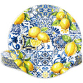 JarThenaAMCS Summer Plates Tiles Lemon Disposable Paper Plates Yellow Blue Dinner Plates 9 Inch Dessert Plates for Party Supplies Table Decor 24Pcs