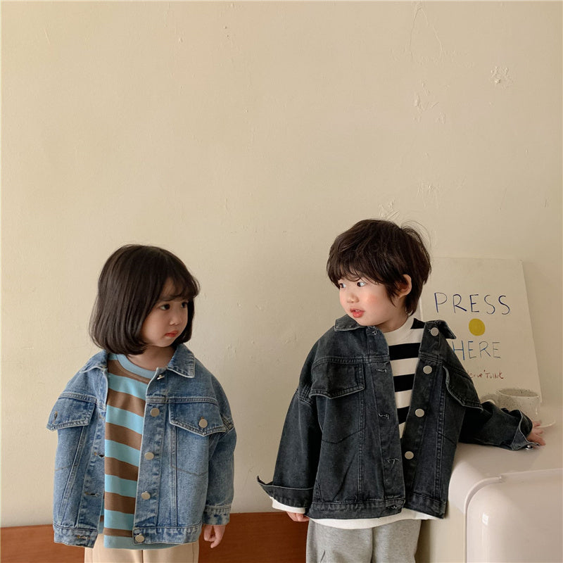 Casual Denim Jackets for Kids 2-6 Years, Long Sleeve