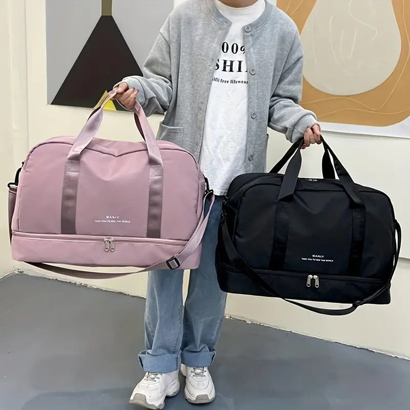 Portable Travel Duffle Bag Set with Cosmetic Bag