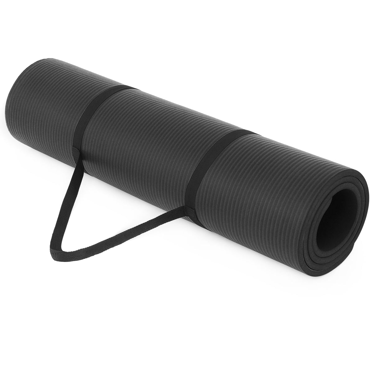 SFIHOME 1/2-Inch Extra Thick Yoga Mat Pilates Mat with Carrying Strap Anti-Tear & Non Slip Exercise Mat for Home Yoga Pilates Stretching (Black 1/2 inch)