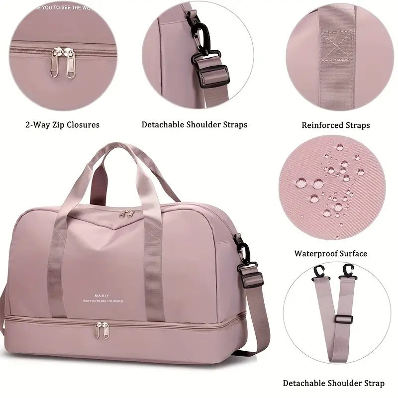 Portable Travel Duffle Bag Set with Cosmetic Bag