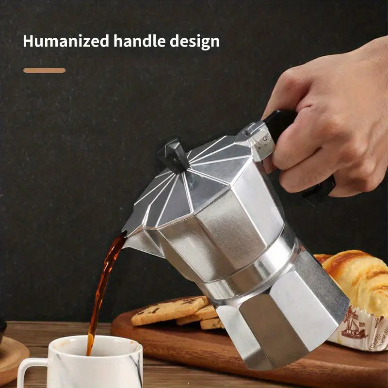 Italian Octagonal Espresso Pot for Home & Office (1pc)