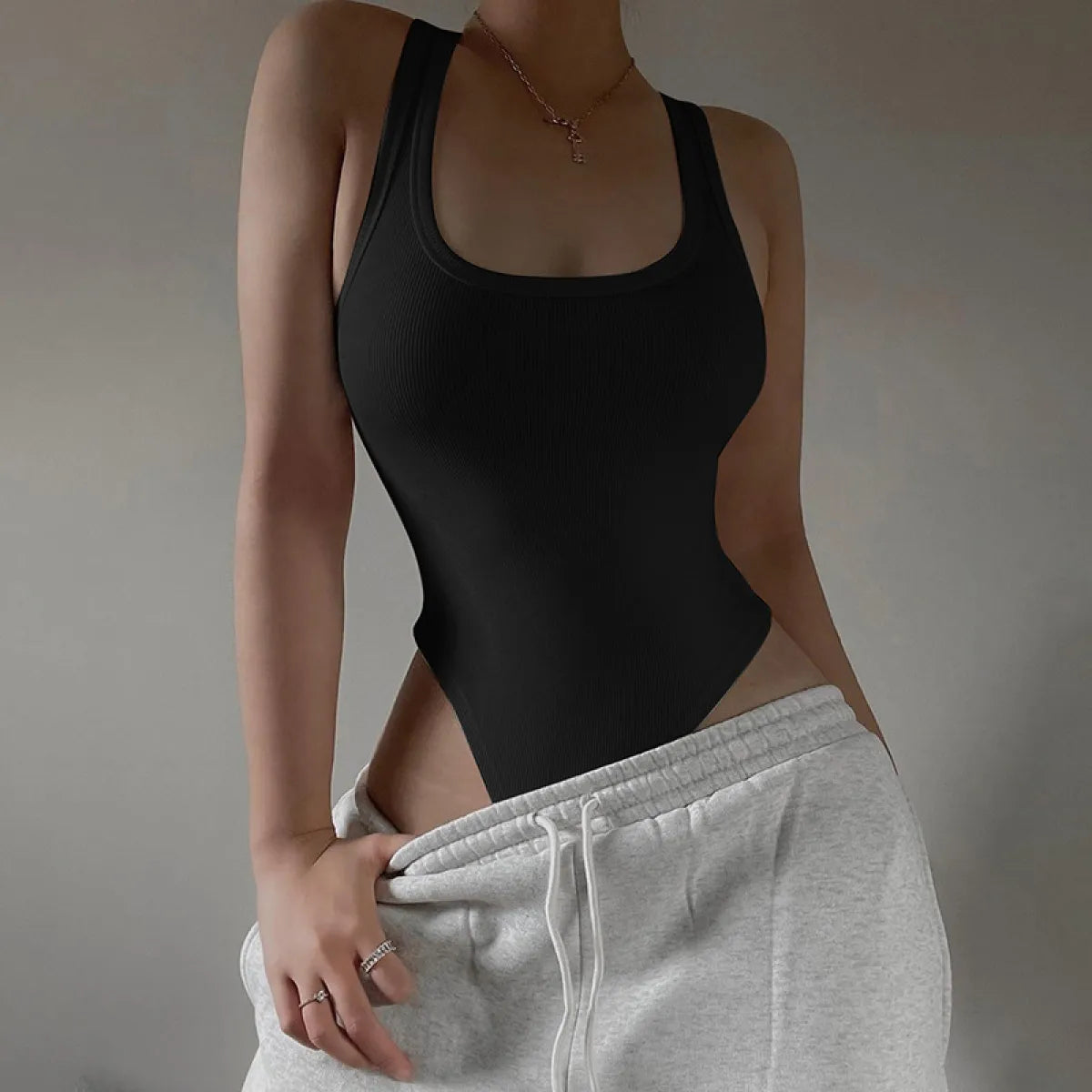 Casual Knitted Yoga Bodysuit